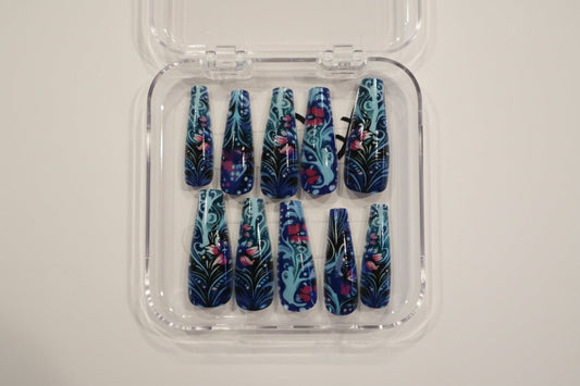 Blue press on nails - Tula Rose
