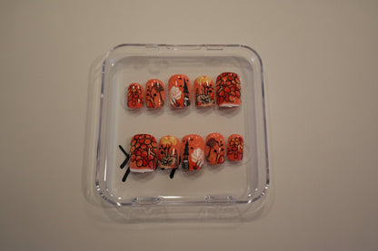 Red/Orange press on nails - Tula Rose